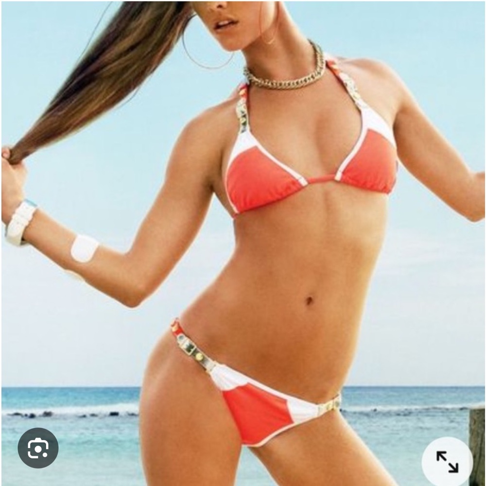 Beach bunny bikini L set: NWT bottoms Point Break and top is plain white no tag